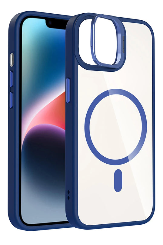 iPhone 11 Remim Lensli Magsafe Standlı Kapak Kılıf - Lacivert 2