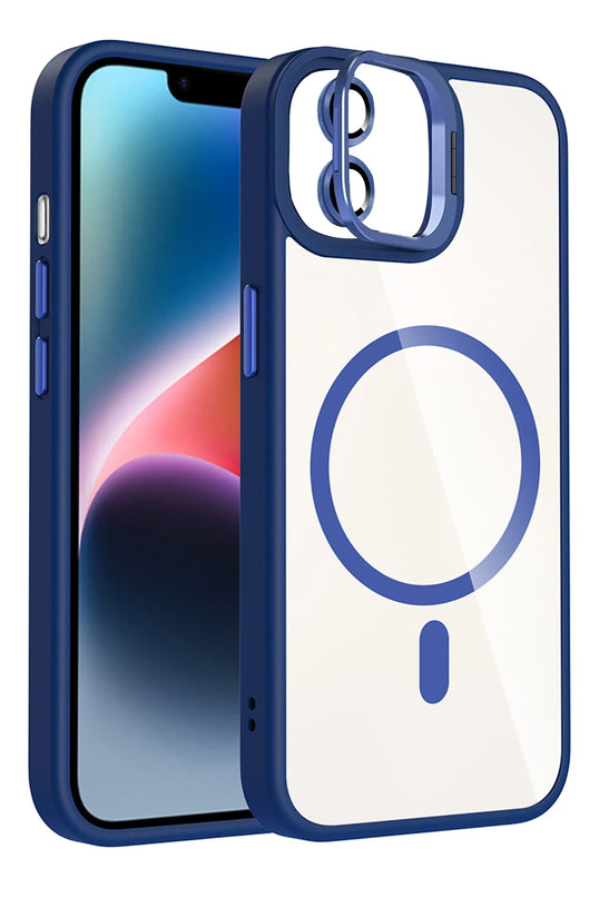 iPhone 11 Remim Lensli Magsafe Standlı Kapak Kılıf - Lacivert