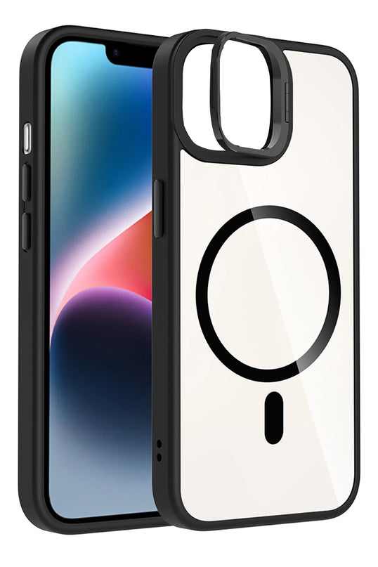iPhone 11 Remim Lensli Magsafe Standlı Kapak Kılıf - Siyah 2