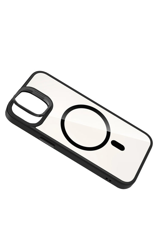 iPhone 11 Remim Lensli Magsafe Standlı Kapak Kılıf - Siyah 5
