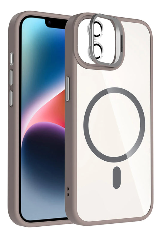 iPhone 11 Remim Lensli Magsafe Standlı Kapak Kılıf - Titan Gri
