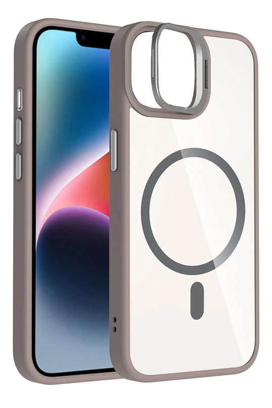 iPhone 11 Remim Lensli Magsafe Standlı Kapak Kılıf - Titan Gri 2
