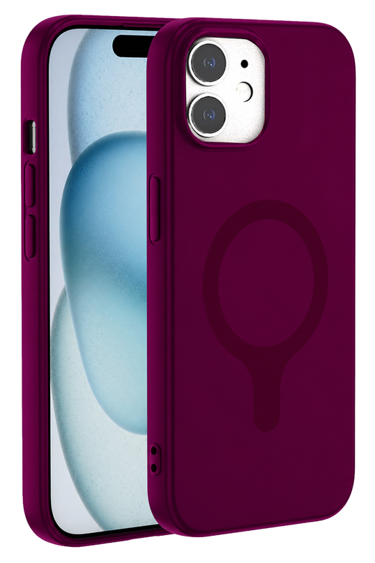 iPhone 11 Z Silikon Magsafe Kapak Kılıf - Bordo