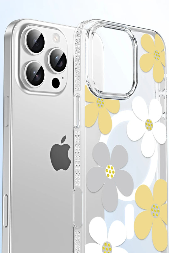 iPhone 14 Floral Magsafe Kapak Kılıf - Beyaz 5