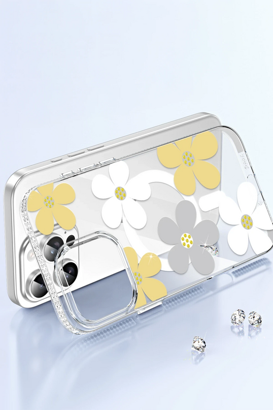 iPhone 14 Floral Magsafe Kapak Kılıf - Turuncu 3