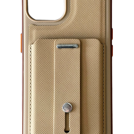 iPhone 14 Latte Kartvizitli Kapak Kılıf - Bej