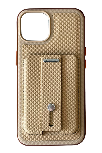 iPhone 14 Latte Kartvizitli Kapak Kılıf - Bej