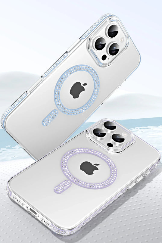 iPhone 14 Move Taşlı Magsafe Kapak Kılıf - Natural Grey 3