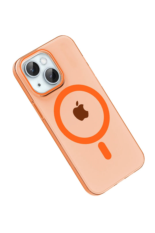 iPhone 14 PC Blank Magsafe Kapak Kılıf - Turuncu 3