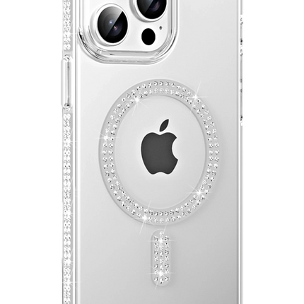 iPhone 14 Pro Max Move Taşlı Magsafe Kapak Kılıf - Natural Grey