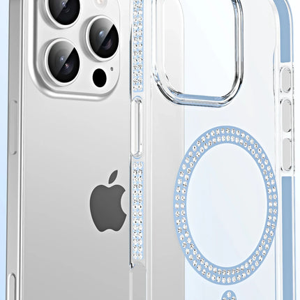 iPhone 14 Pro Max Move Taşlı Magsafe Kapak Kılıf - Pembe 5
