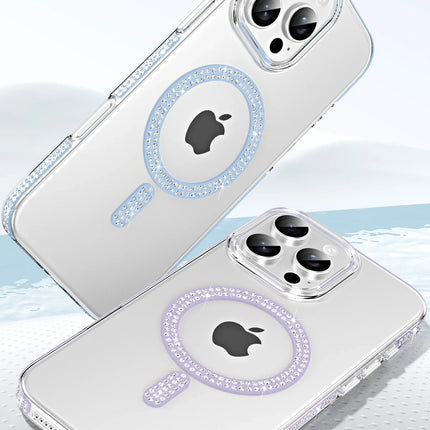iPhone 14 Pro Max Move Taşlı Magsafe Kapak Kılıf - Pembe 2