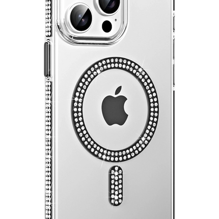 iPhone 14 Pro Max Move Taşlı Magsafe Kapak Kılıf - Siyah
