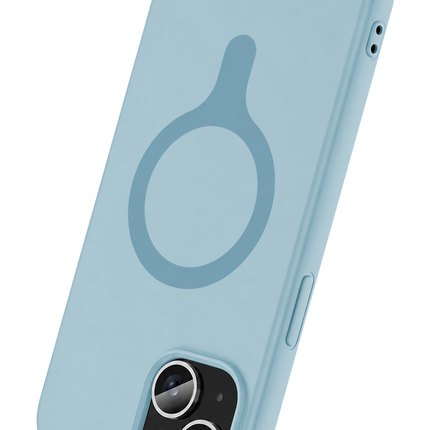 iPhone 14 Z Silikon Magsafe Kapak Kılıf - Açık Mavi 3