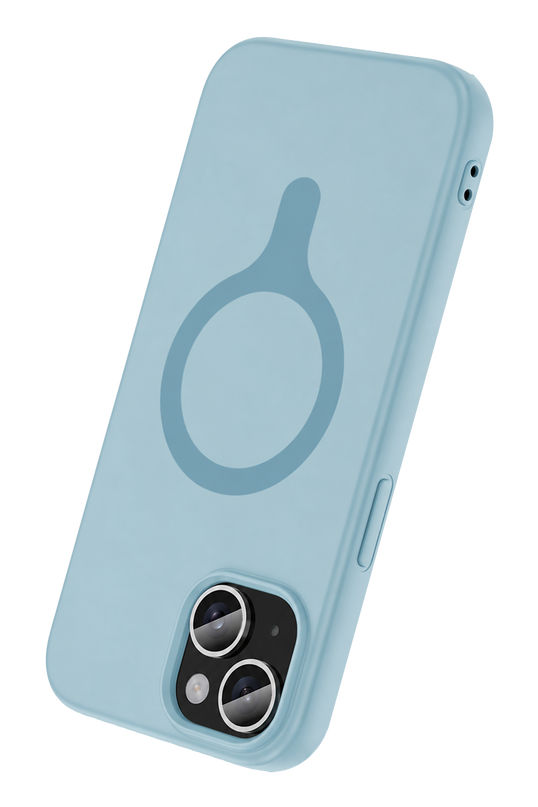 iPhone 14 Z Silikon Magsafe Kapak Kılıf - Açık Mavi 3