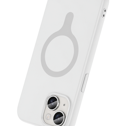 iPhone 14 Z Silikon Magsafe Kapak Kılıf - Beyaz 3