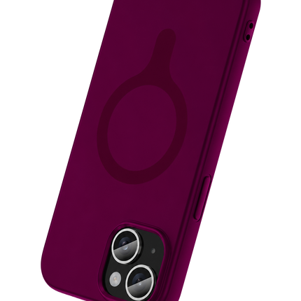 iPhone 14 Z Silikon Magsafe Kapak Kılıf - Bordo 3