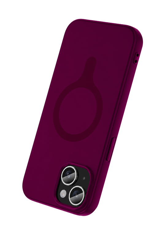 iPhone 14 Z Silikon Magsafe Kapak Kılıf - Bordo 3