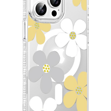 iPhone 15 Pro Max Floral Magsafe Kapak Kılıf - Sarı
