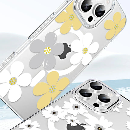 iPhone 15 Pro Max Floral Magsafe Kapak Kılıf - Sarı 2
