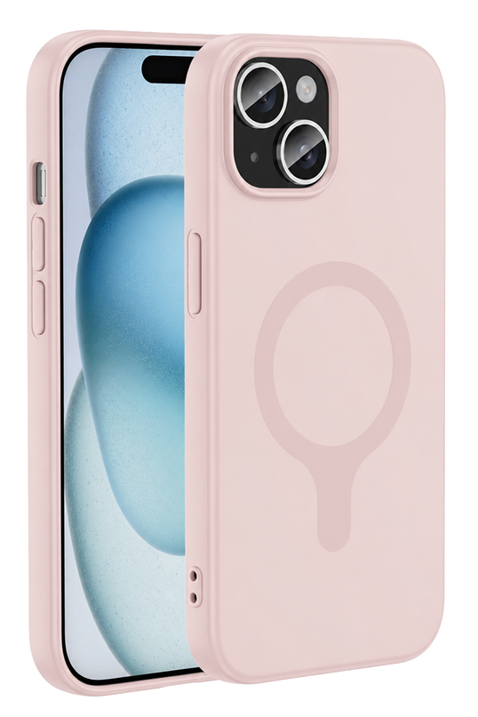 iPhone 15 Z Silikon Magsafe Kapak Kılıf - Pembe