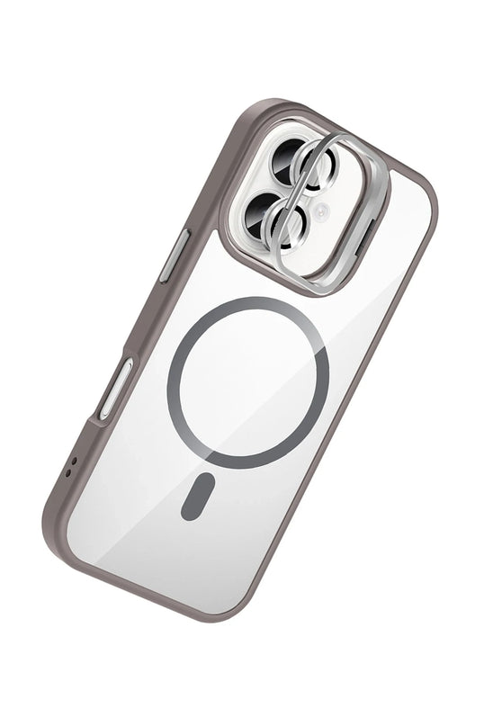 iPhone 16 Plus Remim Lensli Magsafe Standlı Kapak Kılıf - Titan Gri 2