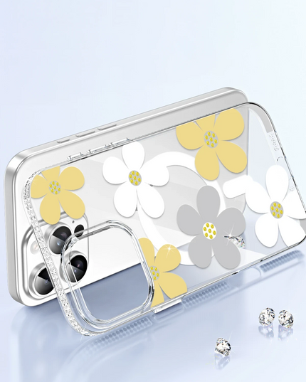 iPhone 16 Pro Max Floral Magsafe Kapak Kılıf - Beyaz 3