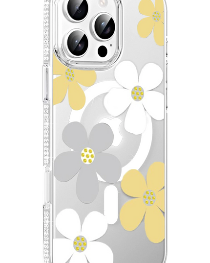 iPhone 16 Pro Max Floral Magsafe Kapak Kılıf - Sarı