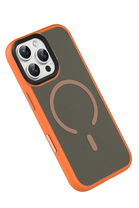 iPhone 16 Pro Max Megane Magsafe Kapak Kılıf - Turuncu 4