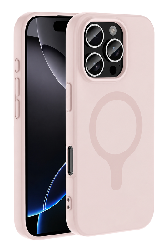 iPhone 16 Pro Max Z Silikon Magsafe Kapak Kılıf - Pembe