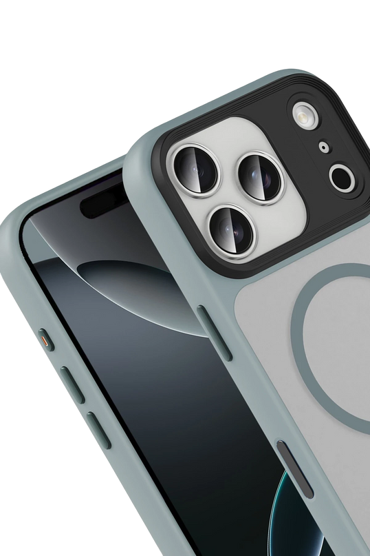 iPhone 17 Pro Max/18 Pro Max Megane Magsafe Kapak Kılıf - Titan Gri 2