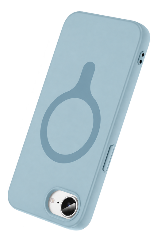 iPhone 17E Z Silikon Magsafe Kapak Kılıf - Açık Mavi 3