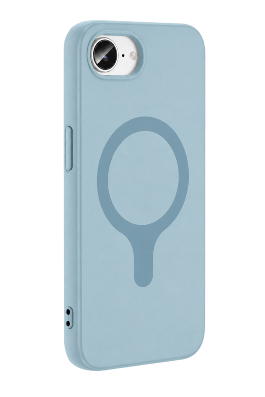 iPhone 17E Z Silikon Magsafe Kapak Kılıf - Açık Mavi 2