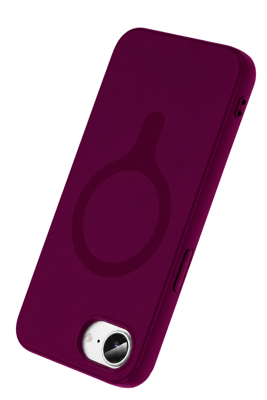 iPhone 17E Z Silikon Magsafe Kapak Kılıf - Bordo 3