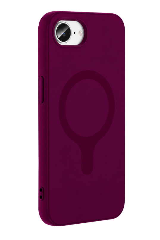 iPhone 17E Z Silikon Magsafe Kapak Kılıf - Bordo 2