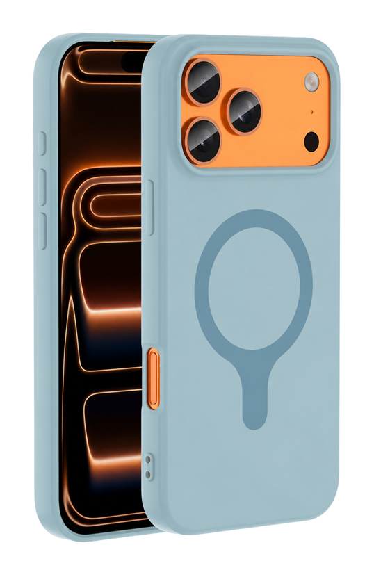 iPhone 18 Pro Max/17 Pro Max Z Silikon Magsafe Kapak Kılıf - Açık Mavi