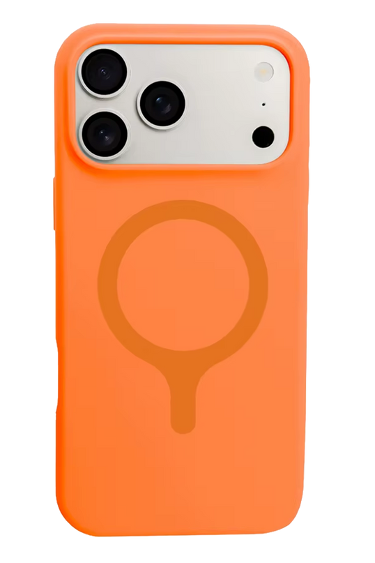 iPhone 18 Pro Max/17 Pro Max Z Silikon Magsafe Kapak Kılıf - Turuncu 2