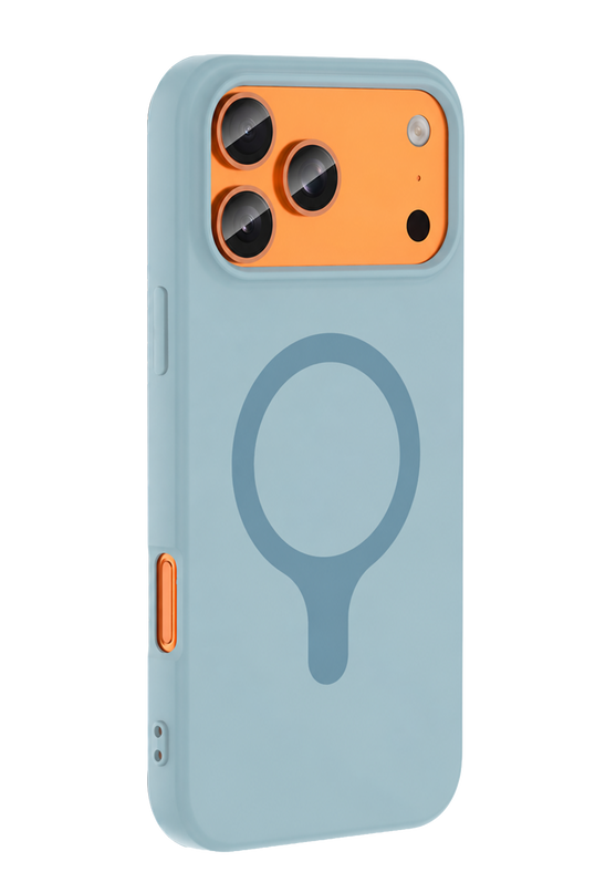 iPhone 18 Pro/17 Pro Z Silikon Magsafe Kapak Kılıf - Açık Mavi 2