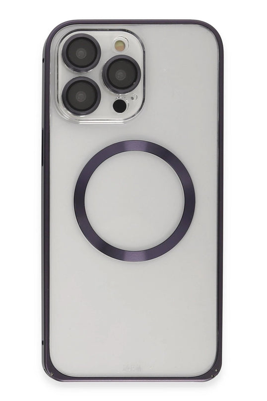 iPhone 14 Pro Metal Bumper Magneticsafe Kapak Kılıf 2