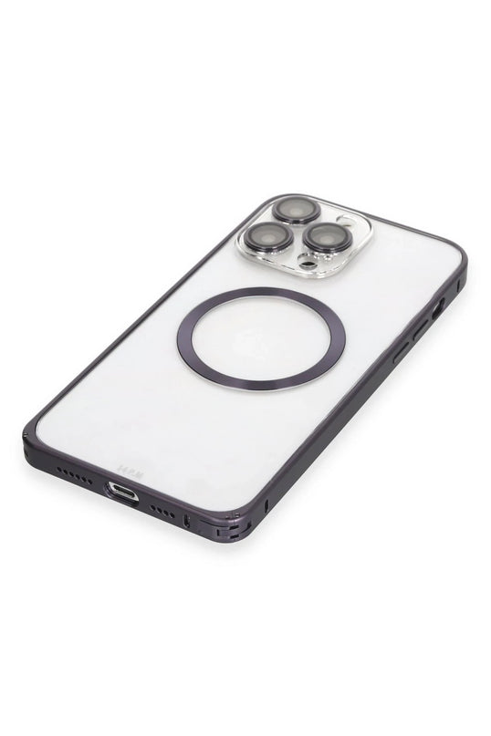 iPhone 14 Pro Metal Bumper Magneticsafe Kapak Kılıf 5