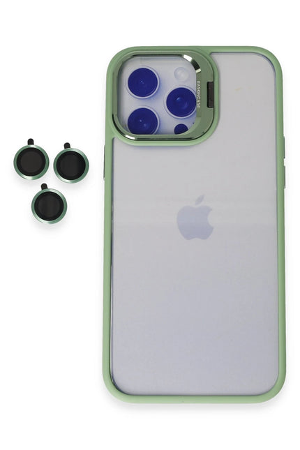 iPhone 14 Pro Roblox Lens Standlı Kapak Kılıf - Yeşil