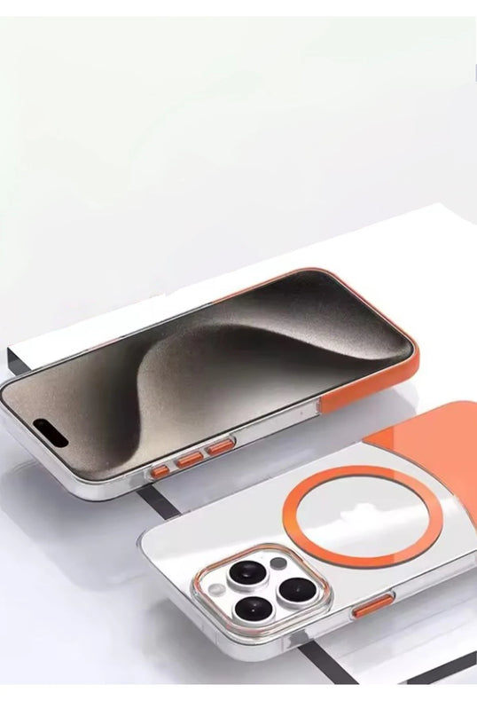 iPhone 14 Pro Max PC Suit Magsafe Kapak Kılıf - Turuncu 2