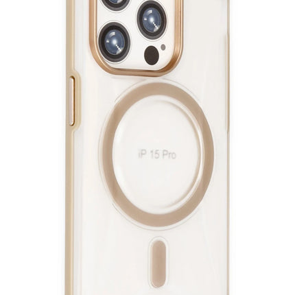 iPhone 15 Pro Hilton Magsafe Kapak Kılıf - Gold 2