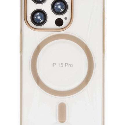 iPhone 15 Pro Hilton Magsafe Kapak Kılıf - Gold