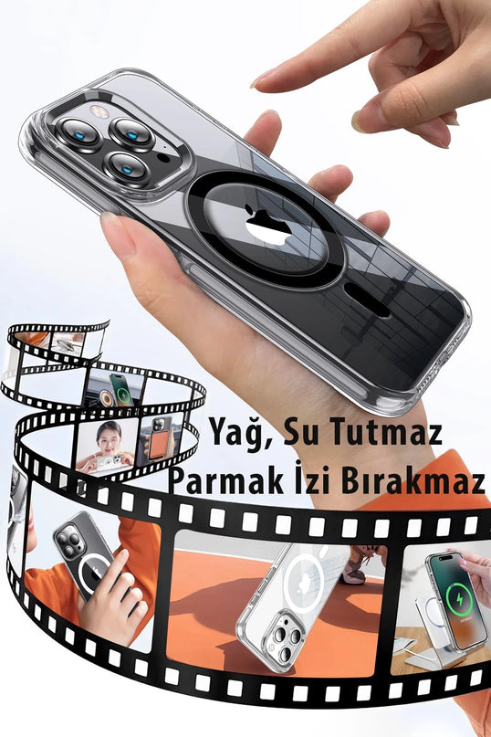 iPhone 15 Pro Max Crystal Magsafe Kapak Kılıf 3