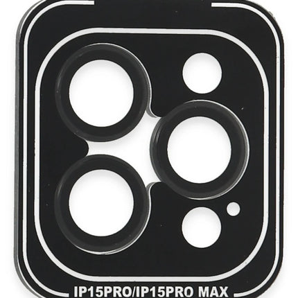 iPhone 15 Pro Max PVD Metal Kamera Lens - Siyah