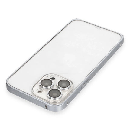 iPhone 15 Pro Metal Bumper Mat Kapak Kılıf - Gri 4