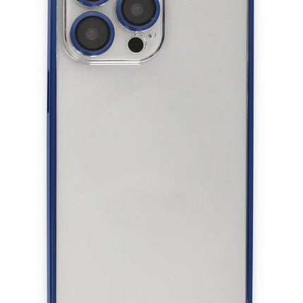 iPhone 15 Pro Metal Bumper Mat Kapak Kılıf - Lacivert 2
