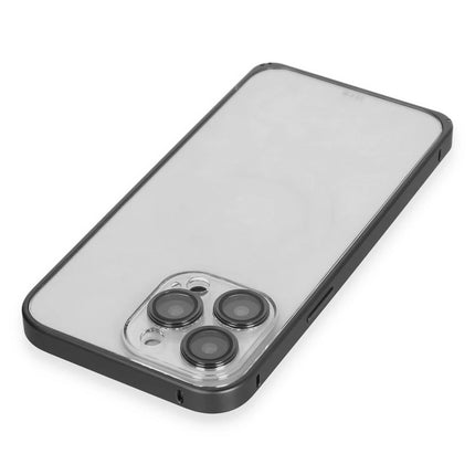 iPhone 15 Pro Metal Bumper Mat Kapak Kılıf - Siyah 4