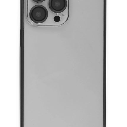 iPhone 15 Pro Metal Bumper Mat Kapak Kılıf - Siyah 2
